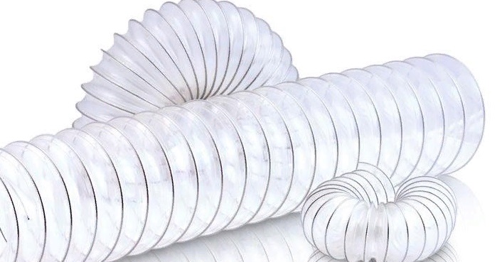 Полиолефиновые прозрачные шланги (воздуховоды, рукава) армированные спиралью