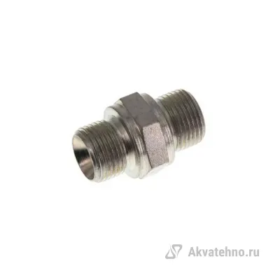Переходник 1/4внеш - 1/4внеш, 500bar, оцинк.сталь	
