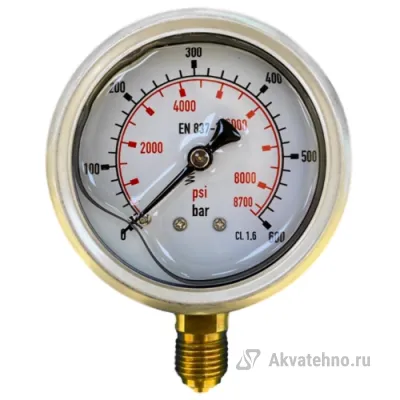 Манометр, 63 мм, 1/4 внеш, вертикальный, 1000 бар