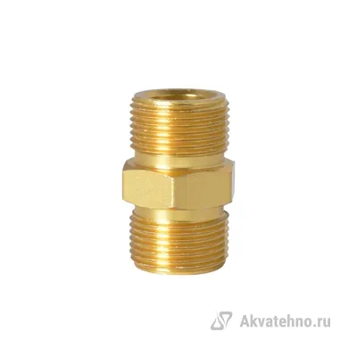 Переходник 3/8внеш - 3/8внеш, 400bar, латунь	